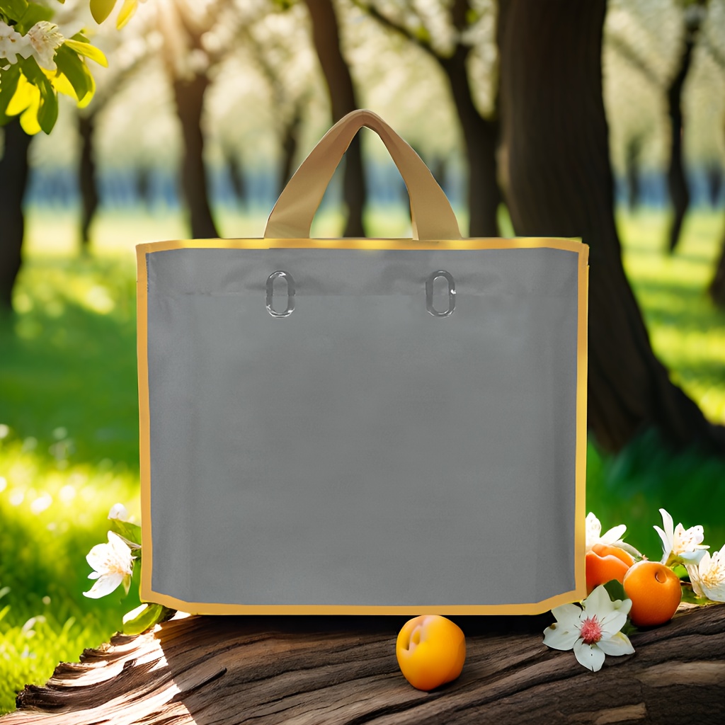 Image of 10pcs Premium Thick Tote Bags With - 11.8" Versatile Gift & Shopping Bags For Clothing, Jewelry, And Party Favors - Waterproof, Non-slip Handle - Perfect For Retail, Birthdays, And Holidays
