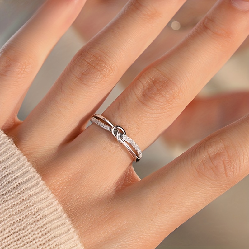Women's S925 Sterling Silver Plain Open Ring, Niche Temperament