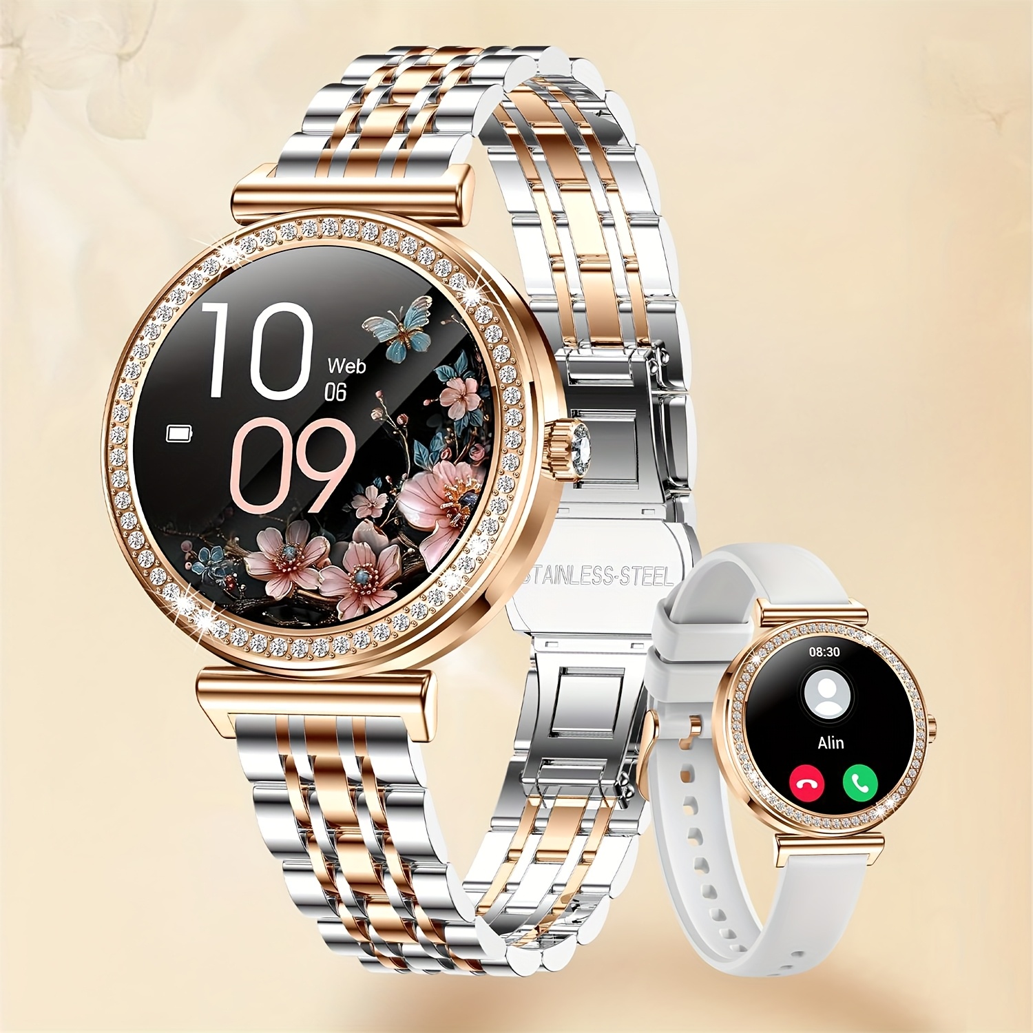 smartwatch damen (anrufe tätigen/annahmen) 27 runde Temu Germany