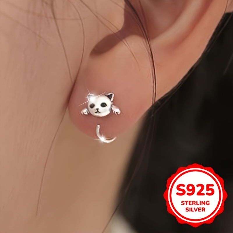 S925 Silver Cat Ear Cuffs for Women - Unique Style with Packaging