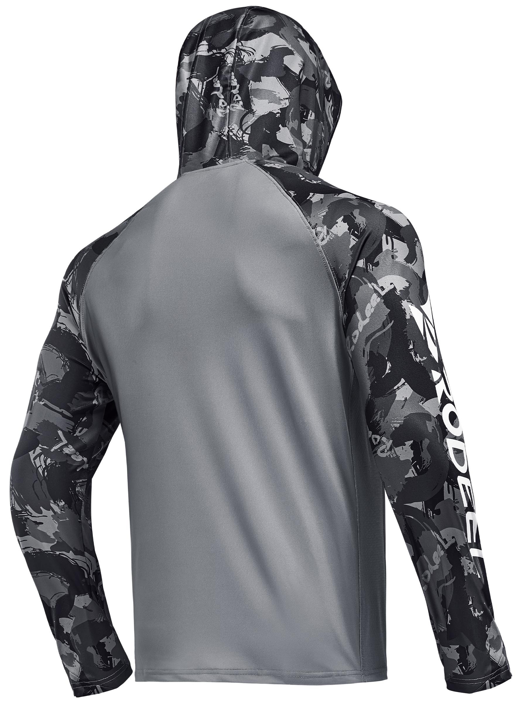 Men’s UPF 50 High Performance Fishing Shirt Hoodie Long Sleeve Breathable Shirt UV Protection Neck Gaiter Hoodie,Temu