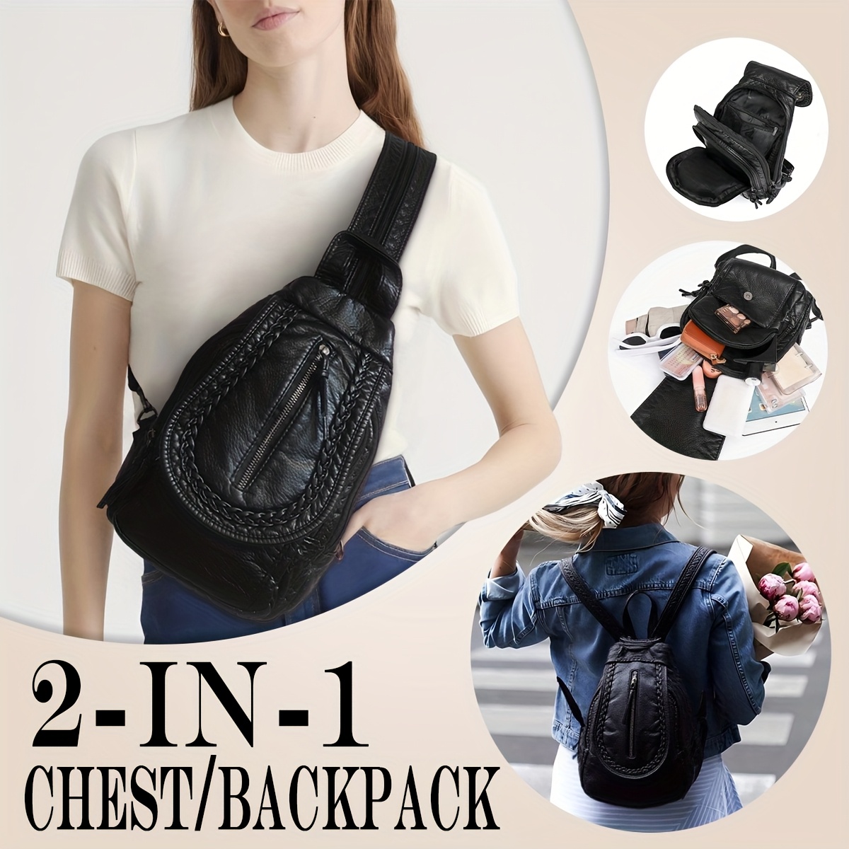 mochila convertible adolescentes mini bolso cruzado Temu Spain