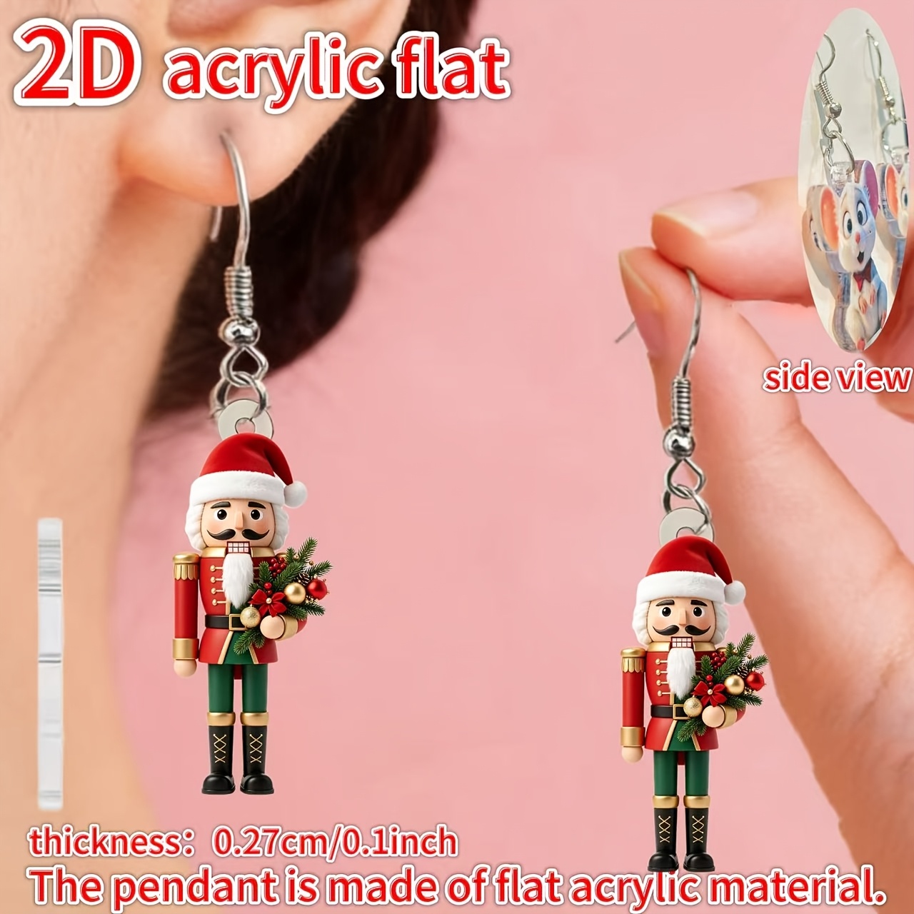 2026 Nutcracker Design Christmas Earrings, Fun Holiday Fashion