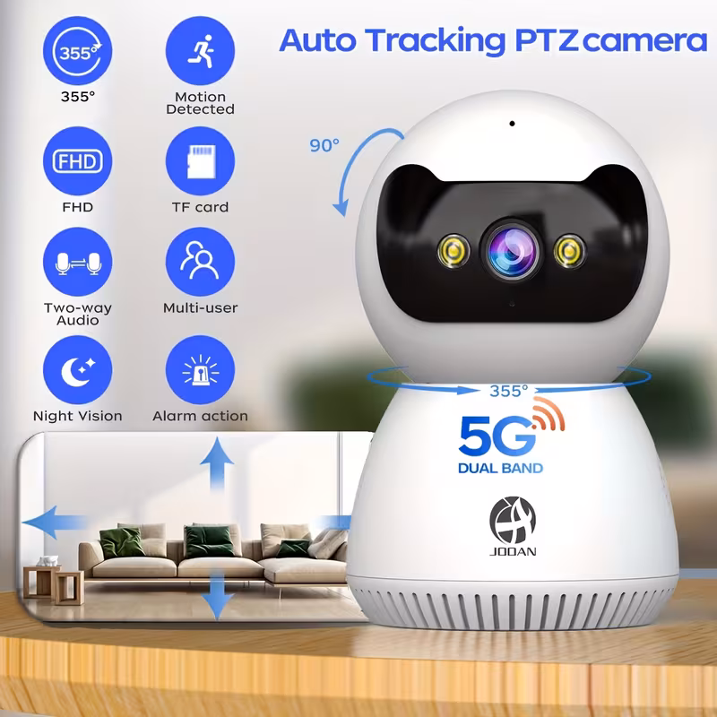 1080p full hd security camera with two way detection and tracking recording remote control app nanny monitoring and safety surveillance for family and pets Product details 0