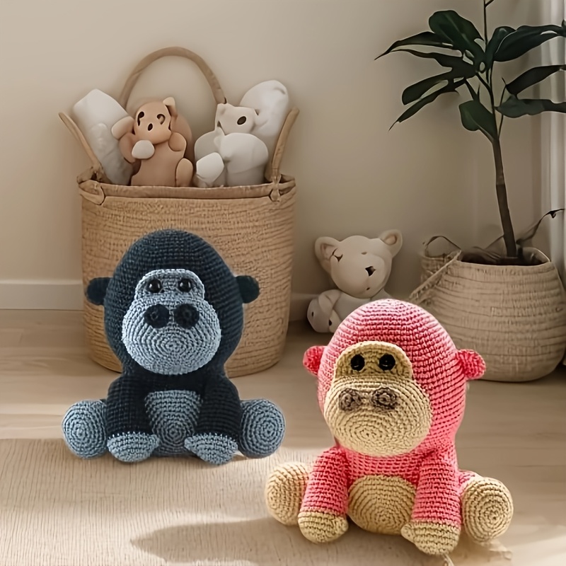 

1pc Beginner Gorilla Crochet Kit - Diy Craft Set For Adults With Video Tutorials, Cute & Decor, All , Ideal Birthday Or Valentine's Day Gift - Options