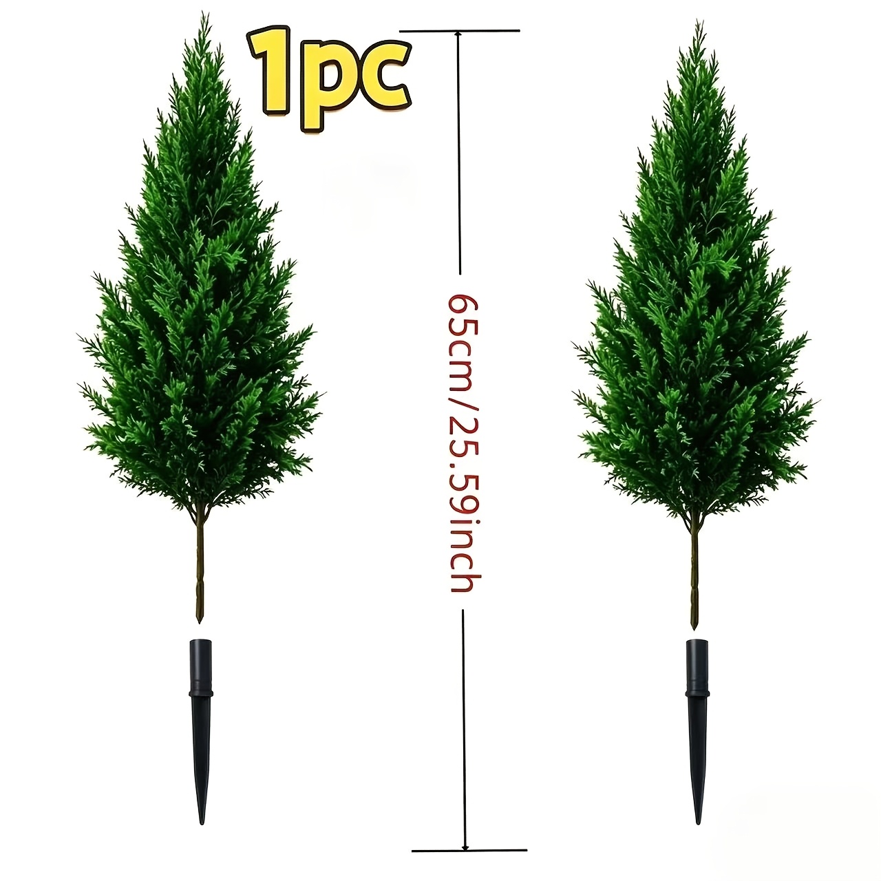 TEMU 1pc - Nordic Large Realistic Pine Tree And Pointed-tip Ground Spike Combination | Installed, No Pot Needed, Insert To Complete Arrangement. Made