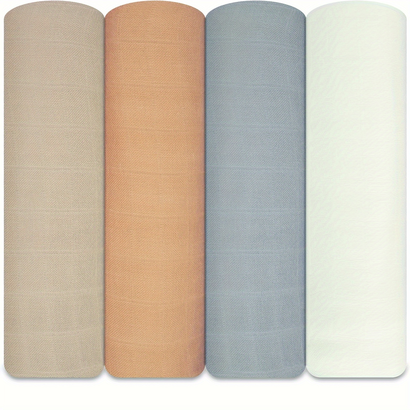 

4-pack Muslin Swaddle Blankets, Soft Silky, Breathable And Skin-friendly Baby Blankets, 47 X 47 Inches
