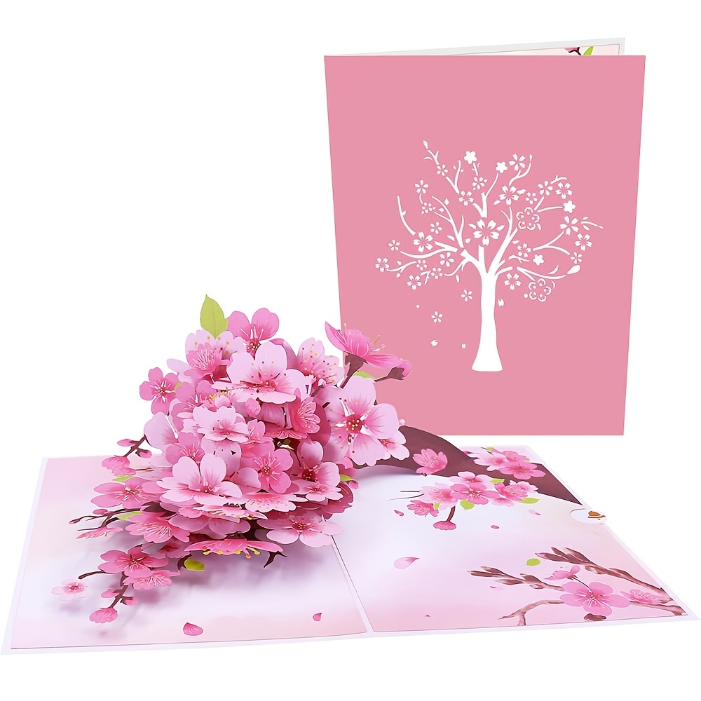An Elegant 3d Cherry Greeting Card With Envelope And Note Card, Perfect For Mother's Day, Valentine's Day, Birthdays, And Other Romantic Occasions, A Decorative Postcard For