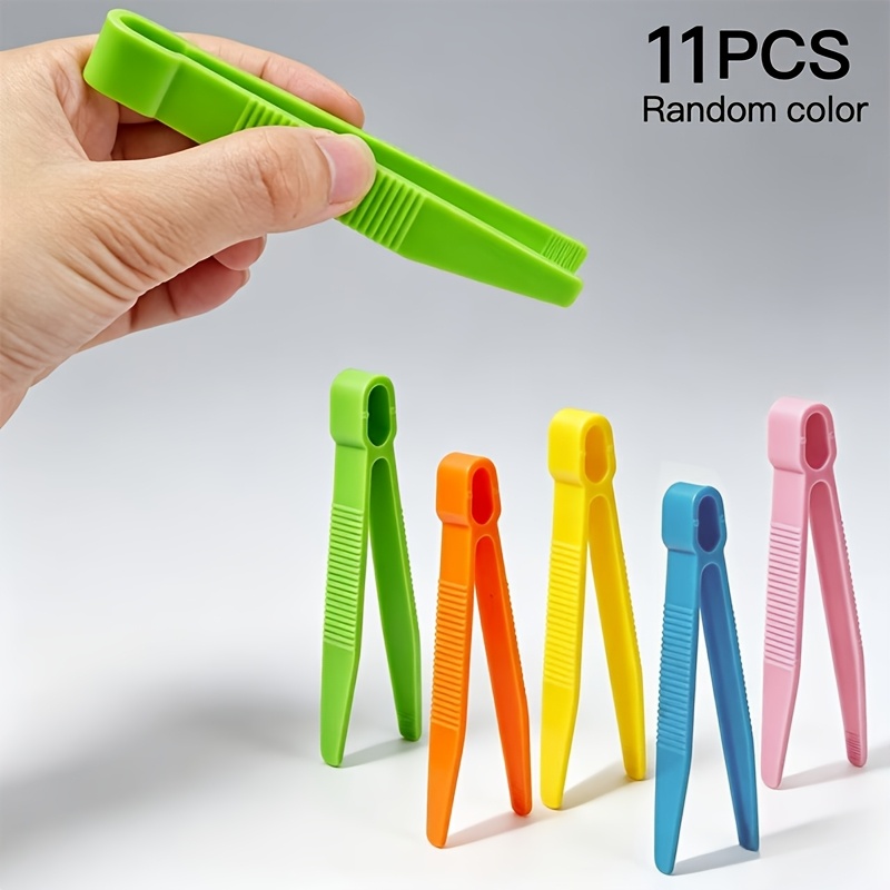 TEMU Pinzas de 11 piezas aleatorios - Entrenamiento de habilidades motoras finas, pinzas de plástico no , adecuadas para manipular objetos pequeños,