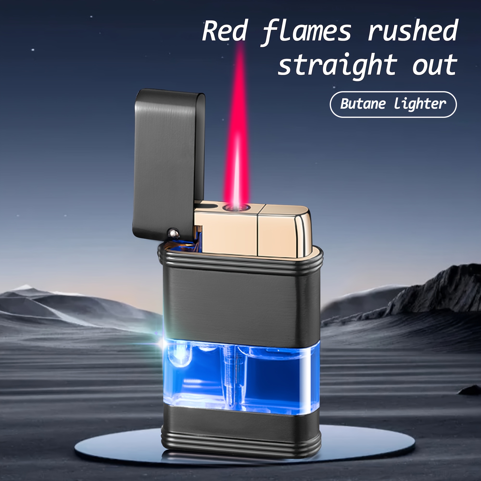TEMU Lighter, Butane Lighter, Cool Lighter, Vent, Gas Lighter, Multifunctional Lighter, Gift For , Windproof Lighter, Adjustable Flame Size, Suitable
