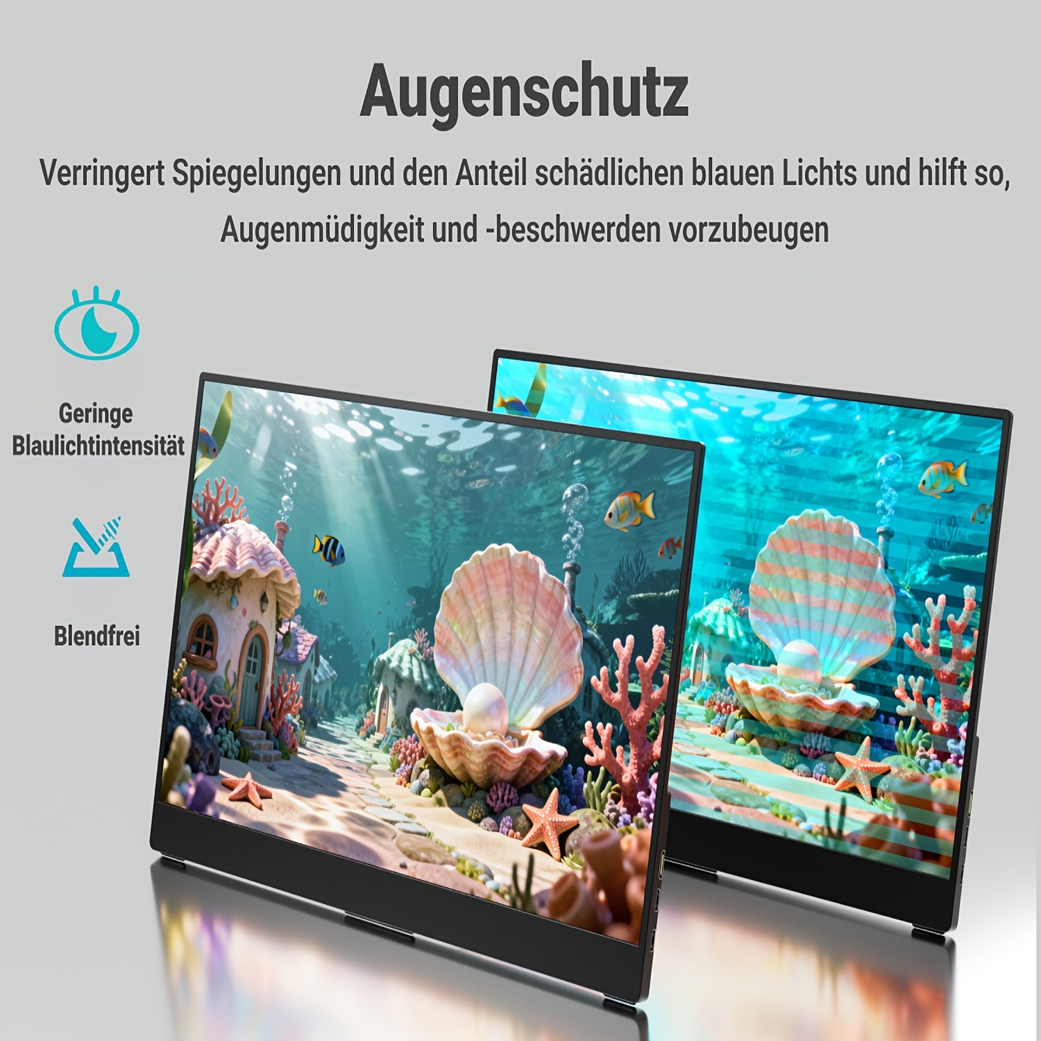 TEMU Moniteur Portable 15,6" Alimentation USB, Écran Externe avec USB-C ( Batterie), 1920x1080 Full HD, 80% SRGB, 60Hz Taux de Rafraîchissement &