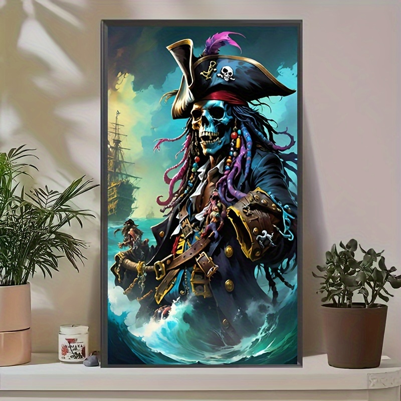 

Diy 5d Acrylic Pirate Skeleton Diamond Painting Kit, Full Round Drill Mosaic Art Set For Adults, Seasonal Craft Project, Frameless Wall Decor For Bedroom, Office, Living Room (1pc, 15.75x27.56inch)