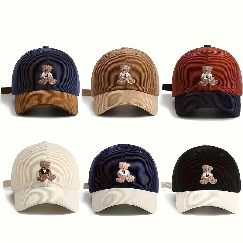 

100% Embroidered Bear Cap , Washable Hat Theme For New Arrivals