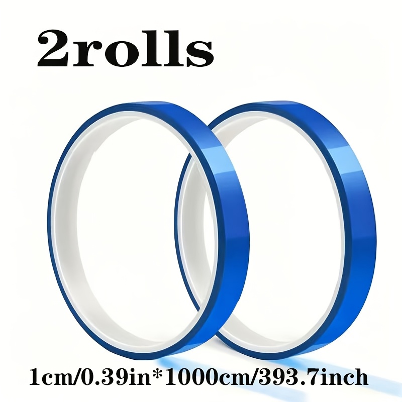 TEMU 2 Rolls Of Blue High-temperature Resistant Hot Melt Adhesive Tape, Size 10mm* 393.7inch, Suitable For Residue-free Heat Transfer On Vinyl.