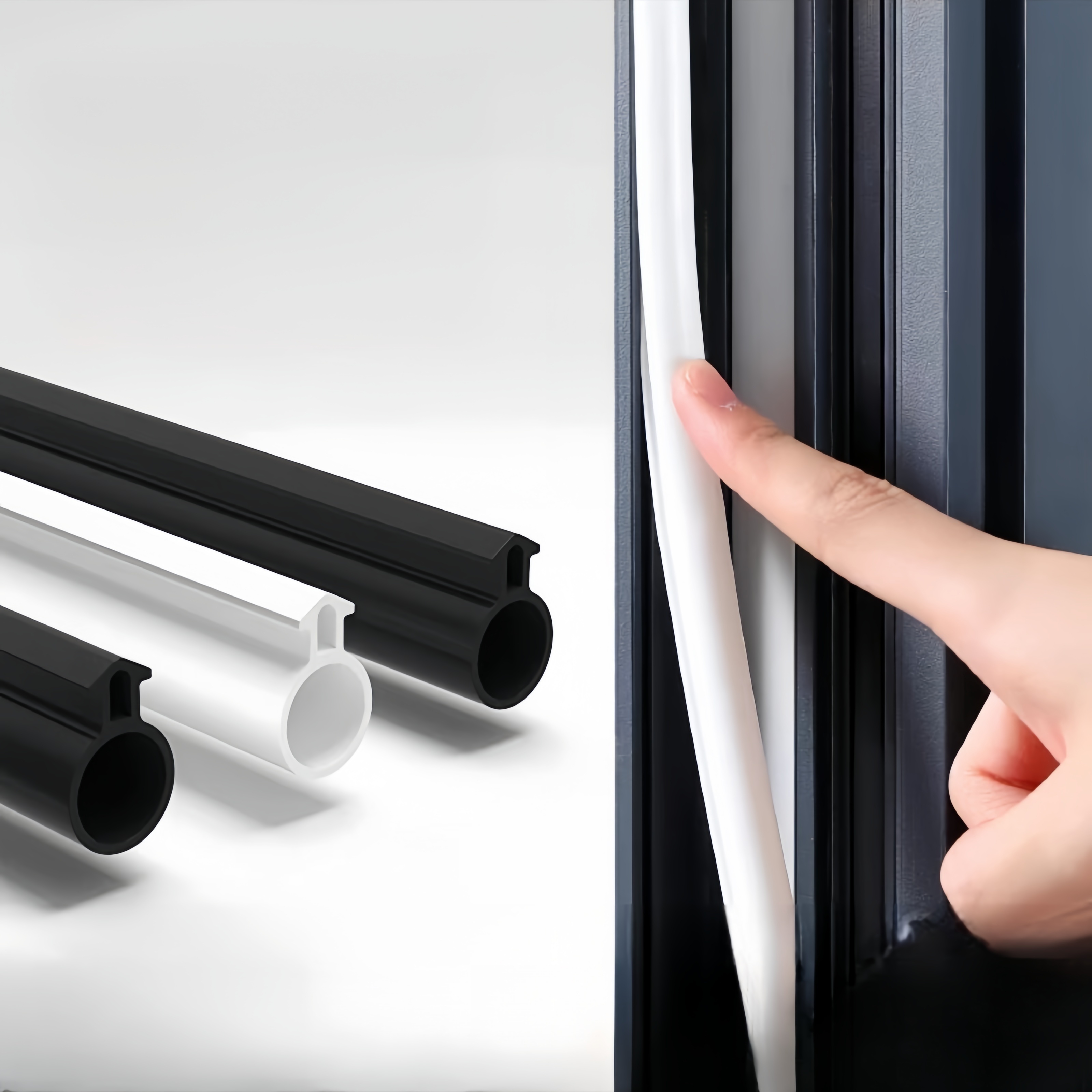 Temu Kit De Tira De Sellado Para Ventanas De Aluminio - Burlete Adhesivo A Prueba De Agua, Aislante Acústico De Goma Tipo O, Longitud De 6M/236.2In Pa