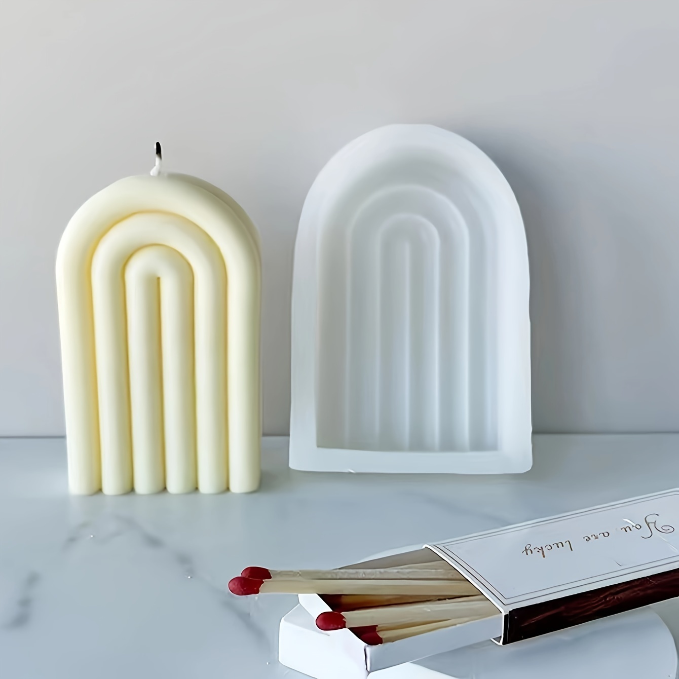 

1pc Arch Series Aromatherapy Candle Making Silicone Mold Door-shaped Mousse Cake Baking Mold