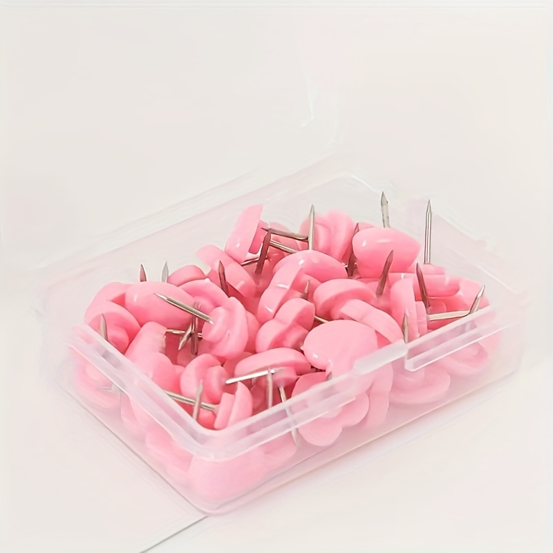 E-shop 100 Stk./200 Stk. Niedliche Rosa Herzförmige Reißzwecken, Eisenmaterial, für Zuhause, Schule & Bürodekoration, Box
