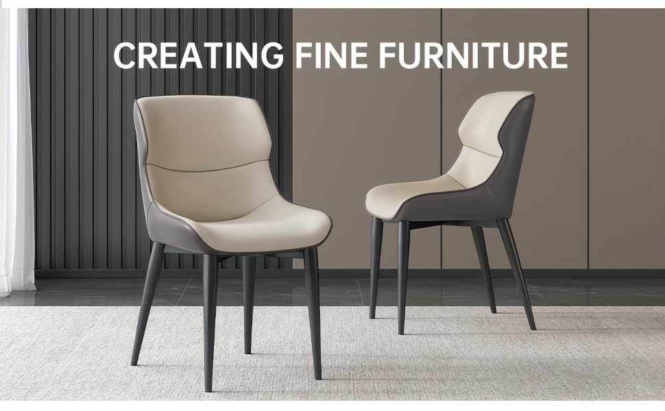 kitchen dining chair 2pcs set modern pu leather cushioned metal legs ergonomic chair suitable for indoor kitchen chairs in restaurants kitchens living rooms and breakfast rooms easy to assemble details 2