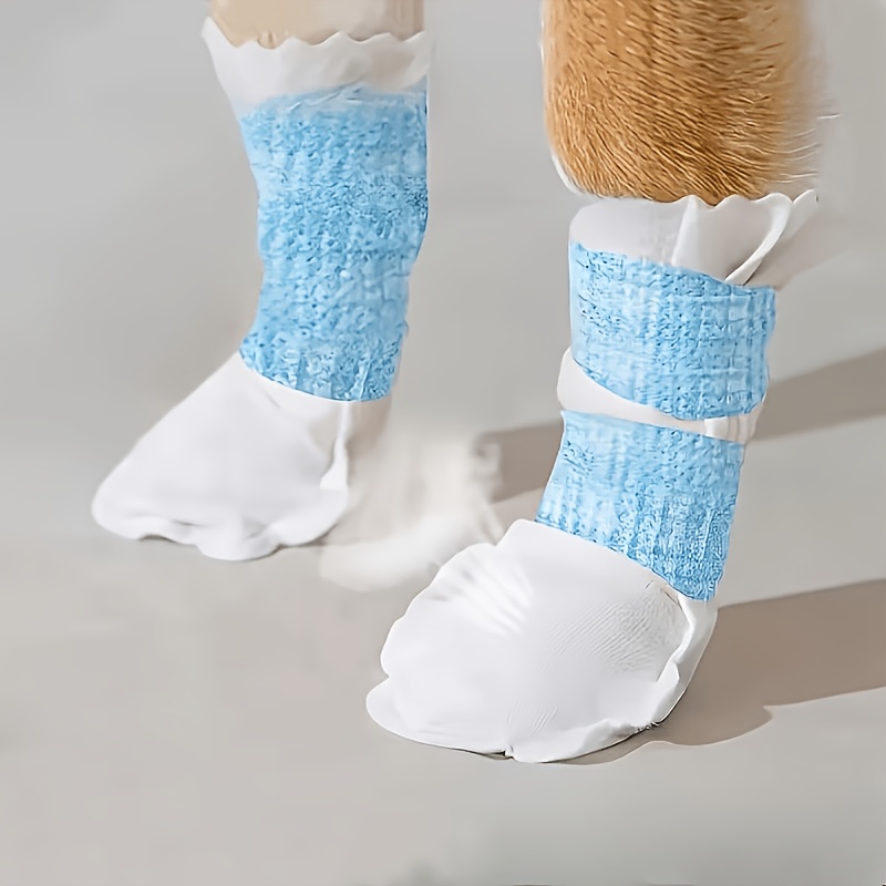 20pcs Disposable Pet Foot Covers with Bandages for Closure