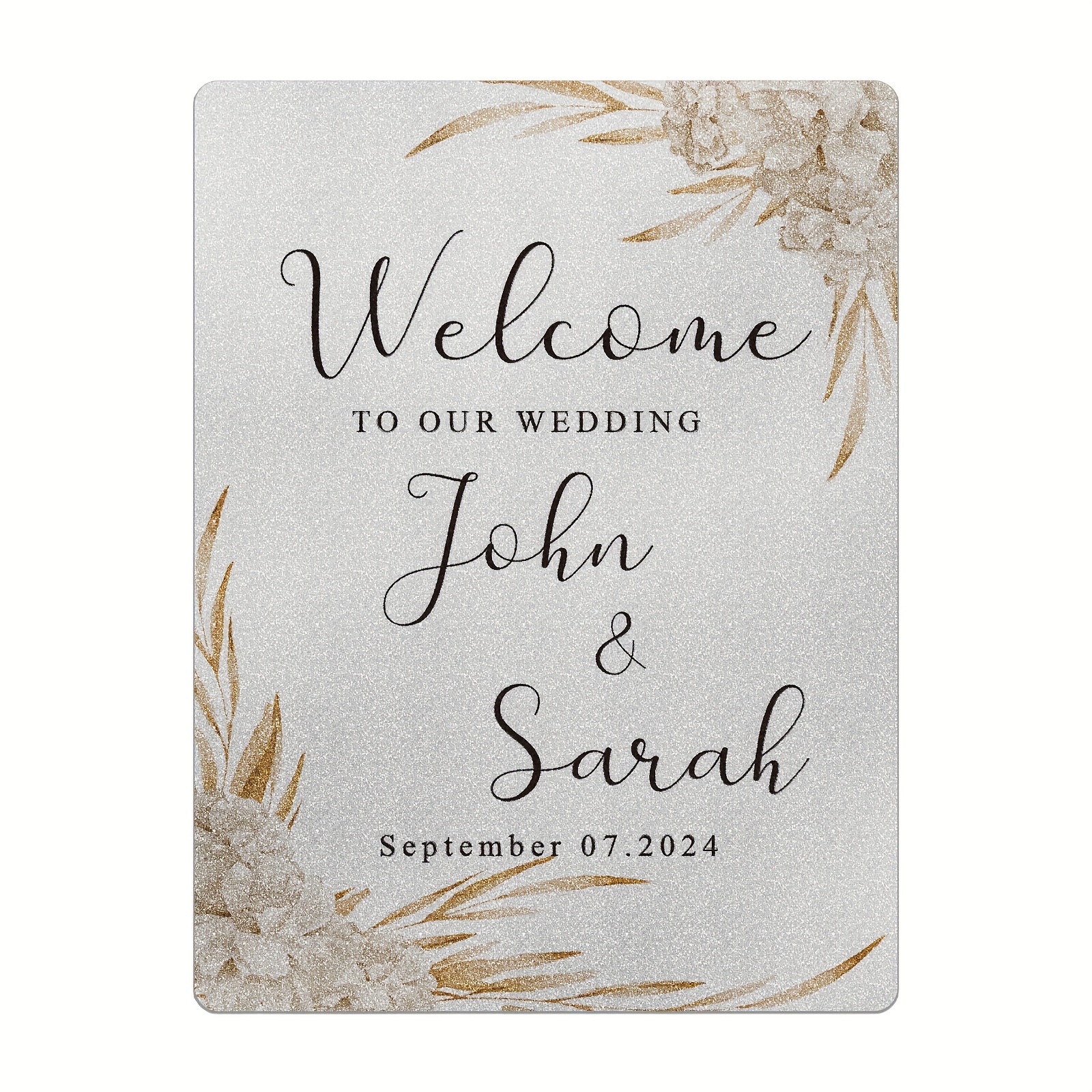Custom 1pc Elegant Wedding Welcome Sign Wedding And Garden Yard Decor Unique Photography Prop And Keepsake Outdoor Indoor Holiday Party Decorative Display Board