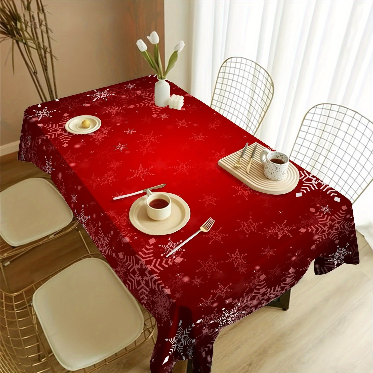 

1pc Christmas Tablecloth - Oil & , , For Dining Decor &