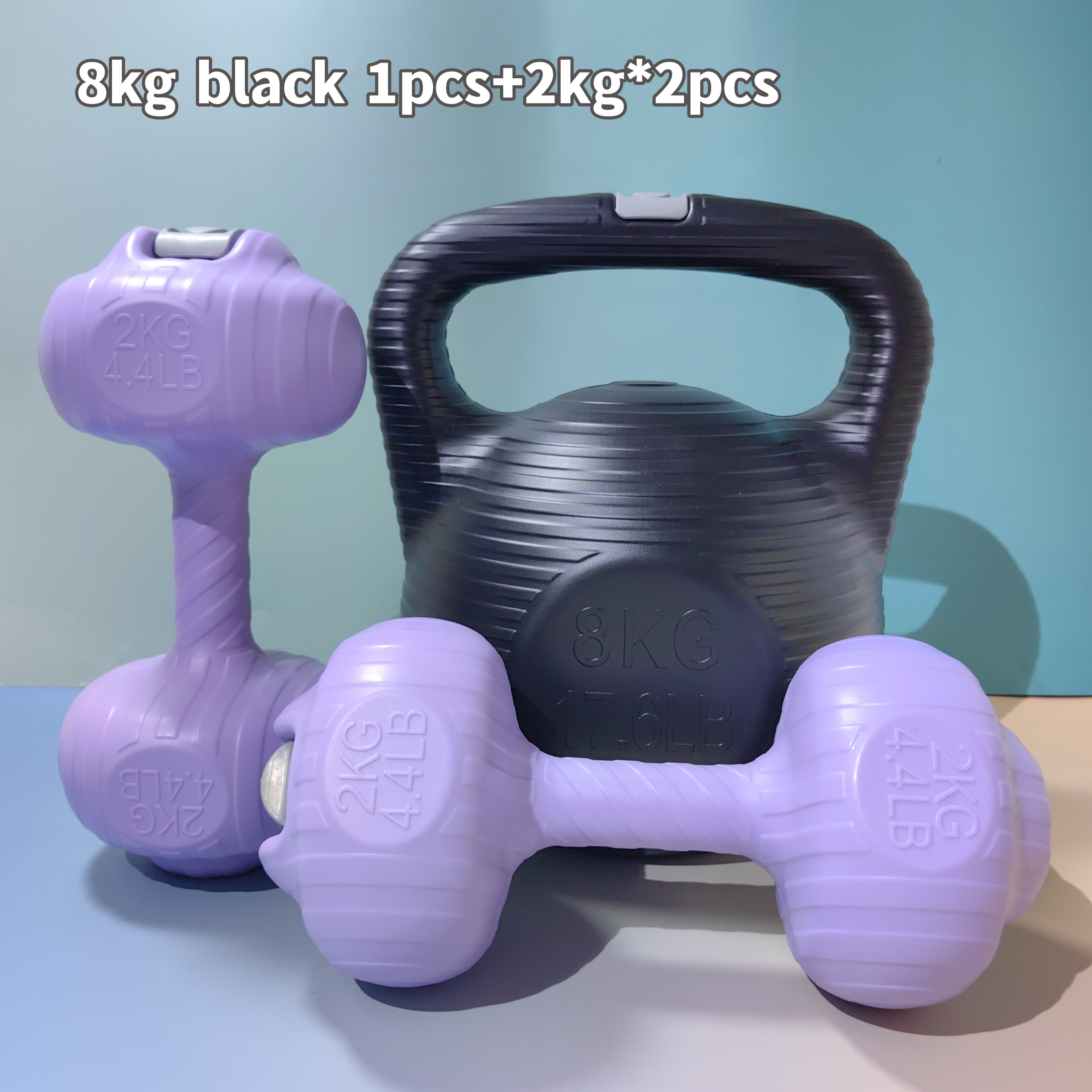 TEMU Allsidig Treningssett: Vannfyllebare Hantler & Kettlebells - PE Materiale, Flere Vektalternativer for Hjemmetrening & Yogaøkter - Perfekt Gave