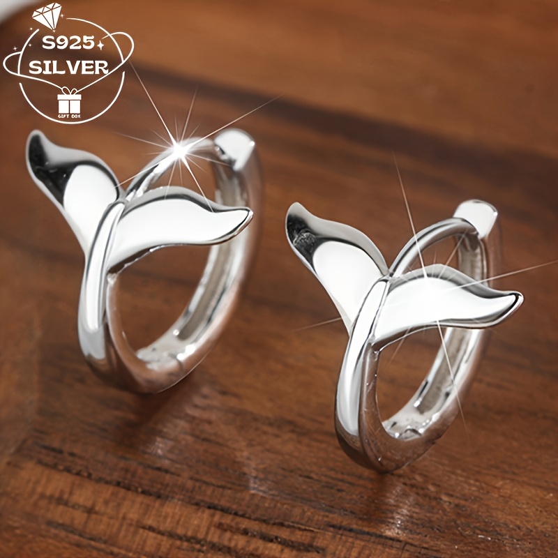 

A Pair Of Elegant Mermaid Tail Earrings 925 Silver, Featuring A Design, And Parties. For Your Girlfriend.