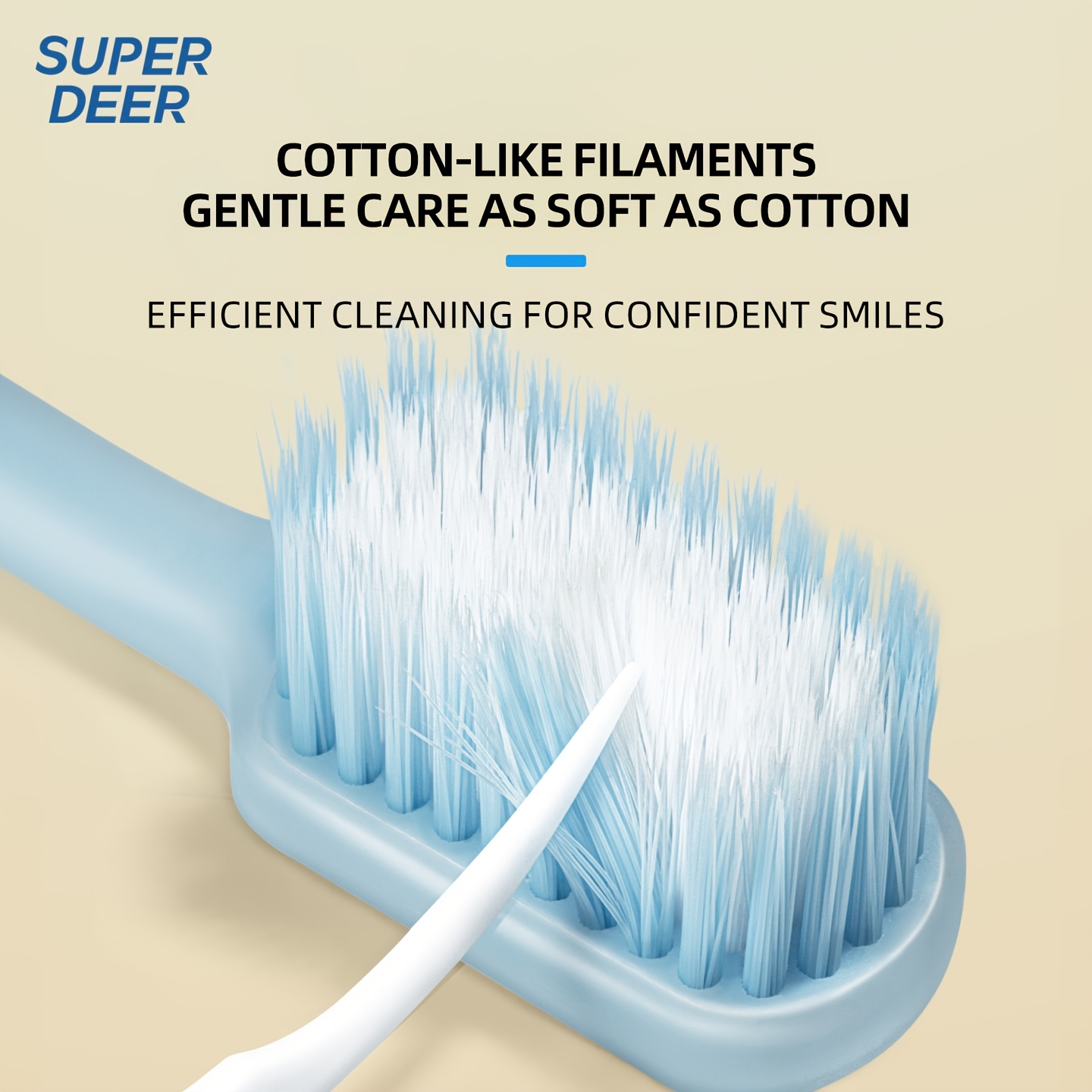 SUPERDEER Soft Bristle Wide Head Toothbrush - 3pcs Set