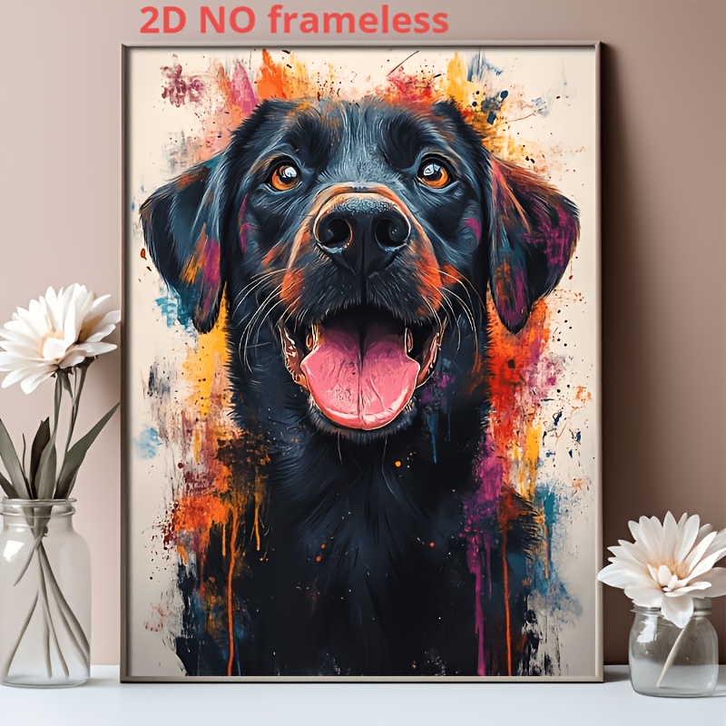TEMU 2d Flat Pet Ink Watercolor Painting Decorative Painting Based On Pet Photo Custom Pet Portrait Personalized Memorial Canvas Print - Photo,