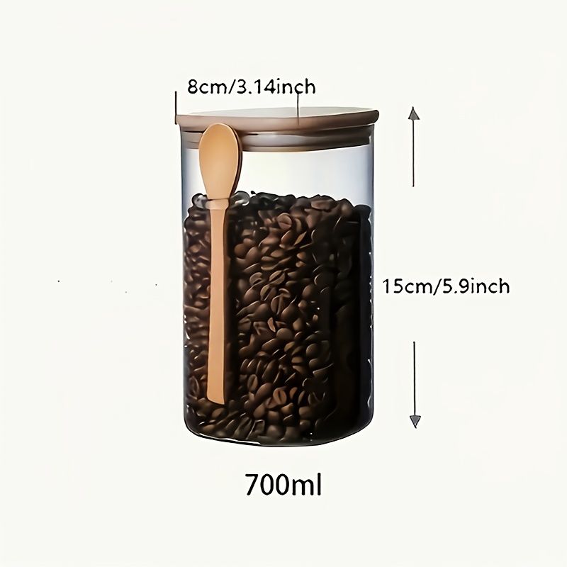 E-shop 1 Dose + 1 Löffel = 2 Stück Schadensfreie Verpackung, Feuchtigkeitsdichte Aufbewahrungsbehälter, Gewürzglas, Geeignet für Kaffeebohnen, Tee,