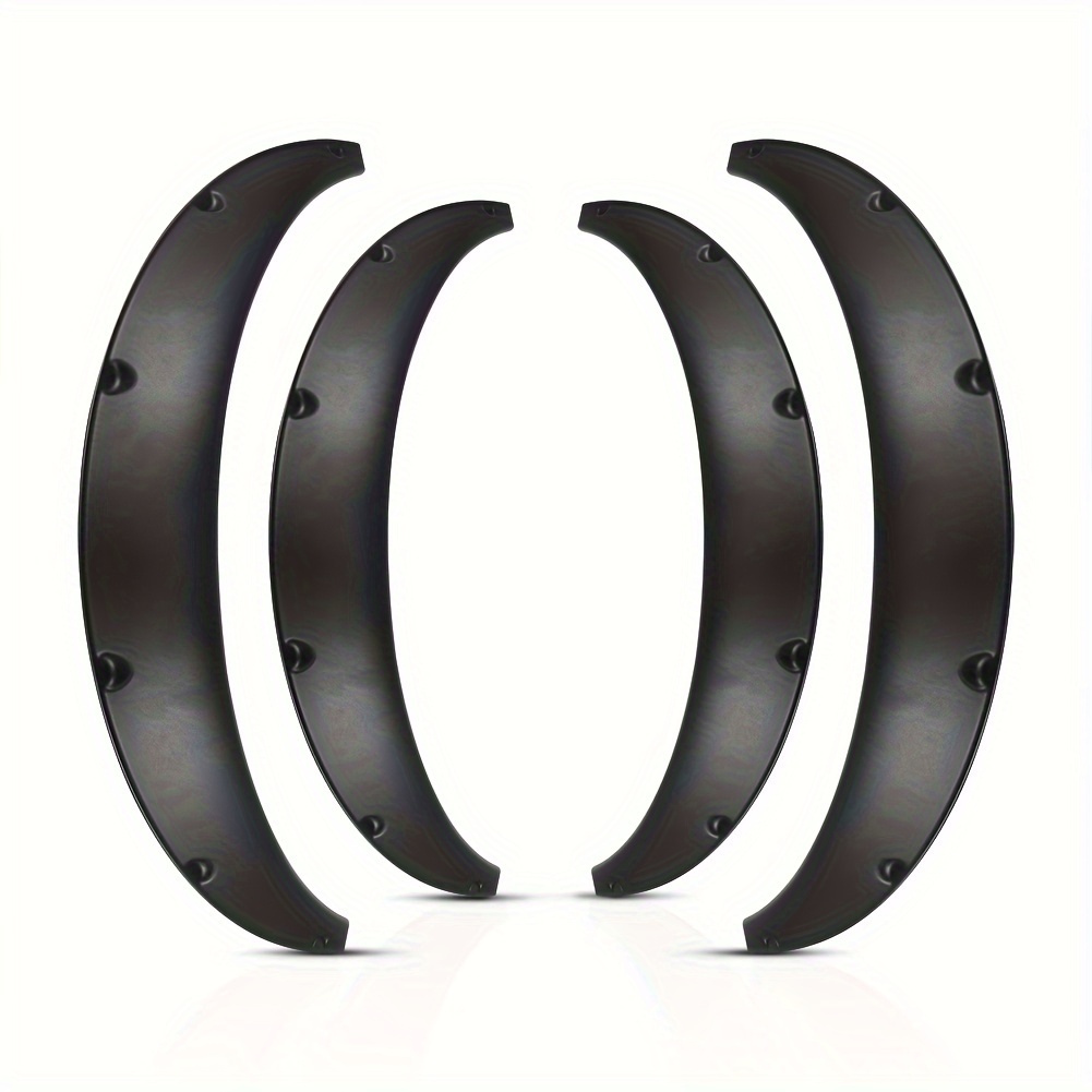 TEMU 4pcs Universal Car Truck Wheel Eyebrow Arch Protector Trim Lips 30" 33" Arch Wheel Eyebrow Car Protector Mudguards For Suv Black
