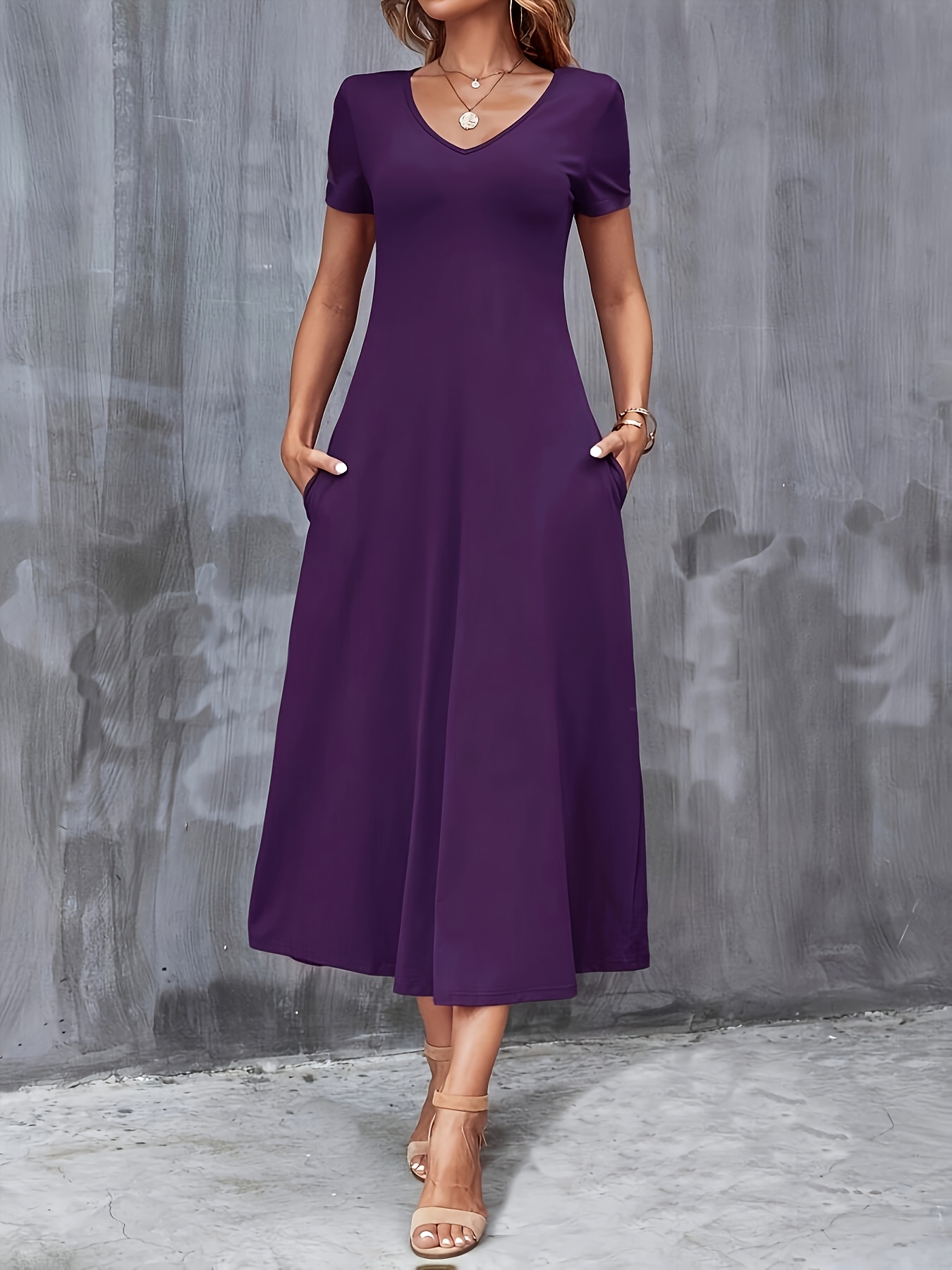 purple dresses for women sold on Temu United States