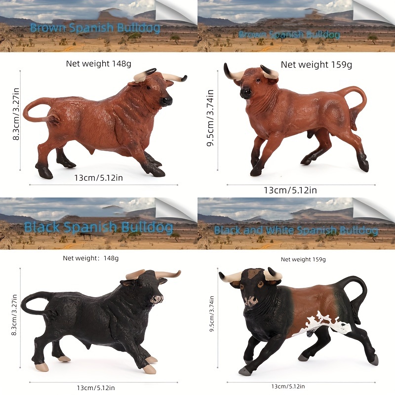 1pc realistic plastic spanish bull figurines educational animal model solid static home decor lifelike bullfighting replica perfect for cognitive learning and decoration
