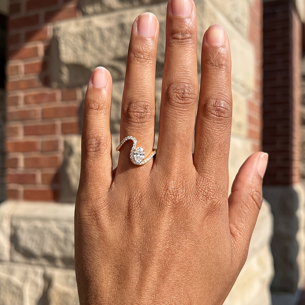 Luxury Exquisite Egg-shaped Rings Wave Promise