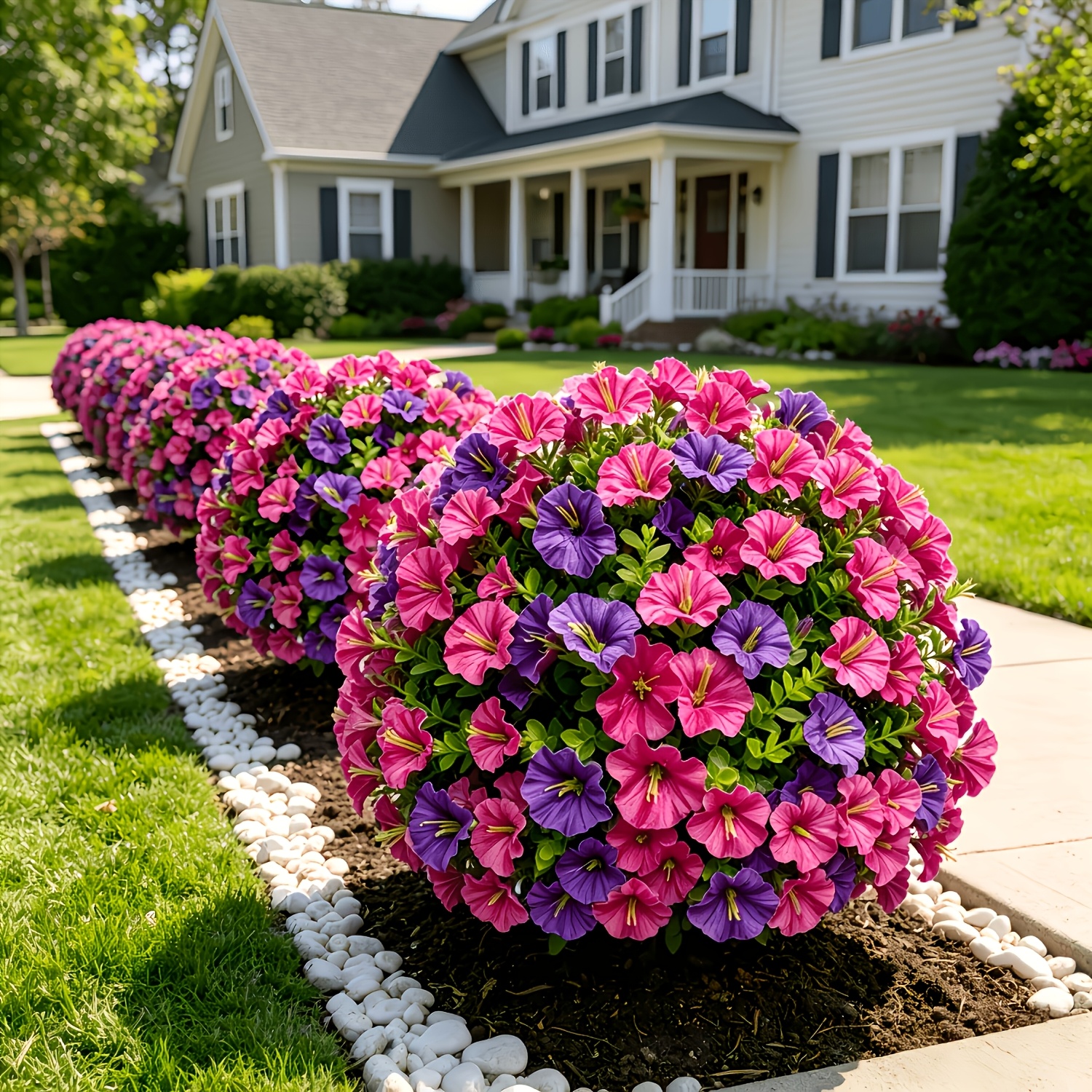 item picture 1pc deluxe large outdoor artificial flower multi color     flower ground insert tree flower with stand uv resistant faux mixed shrub flower combination suitable for summer autumn indoor outdoor decoration home decor