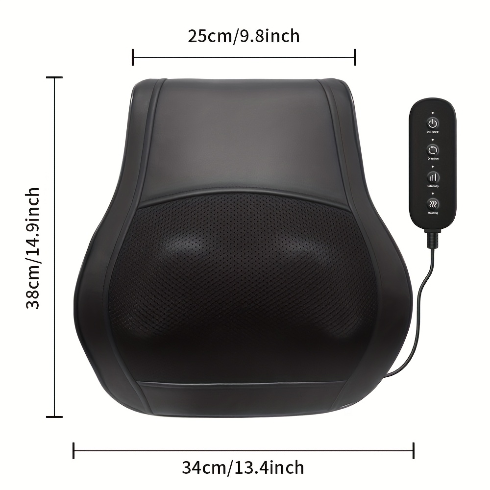 MASSTECK Masseur de dos Shiatsu avec chaleur, conçu pour les tissus profonds du cou, des épaules et du dos, offre 3 modes de massage et 2 niveaux de chauffage, offrant une expérience de pétrissage 3D pour le corps, parfait comme cadeau pour les mères, les pères, les femmes