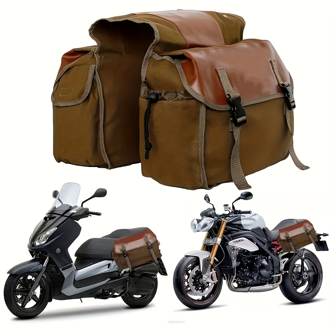 

Universal Motorcycle Bag With Large Capacity, Canvas Panniers Bags For Bicycle Bike Motor