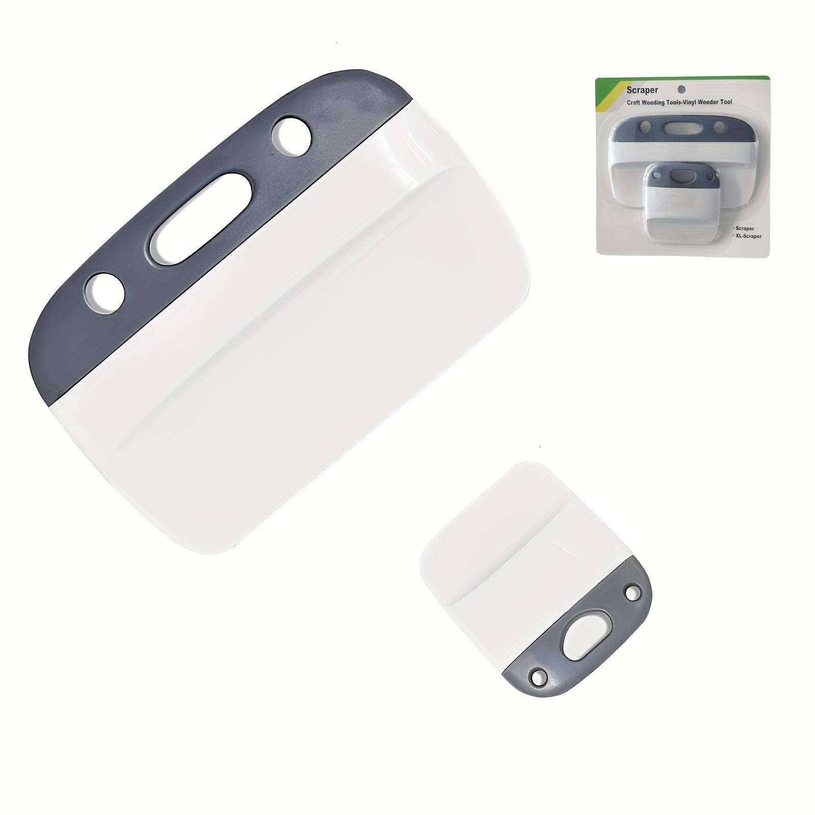 2pcs Xl Adhesive Vinyl Scraper, Plastic Squeegee For Crafts, Weeding Tool For Vinyl Application, Grey, Crafting Tools||