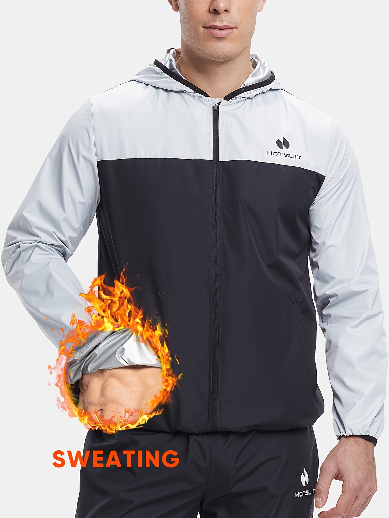 Workout Jogging Jacket Sweat NordicTrack Warm Up Jacket Grey/Black