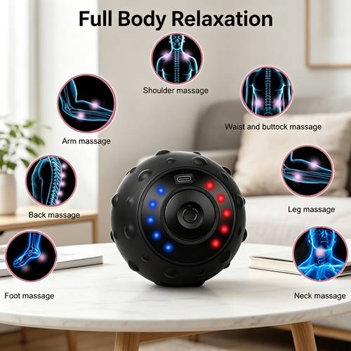 hand exercise ball electric neck mask ball compact rechargeable roller suitable for arch legs hands shoulders neck and waist muscle exercise full body use
