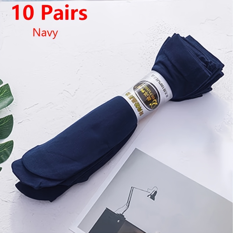 TEMU 10 Pairs Men' Color Anti-odor And Sweat-absorbing Thin Crew Socks, Comfortable And Breathable Socks, For Daily And Outdoor Wear, Spring And