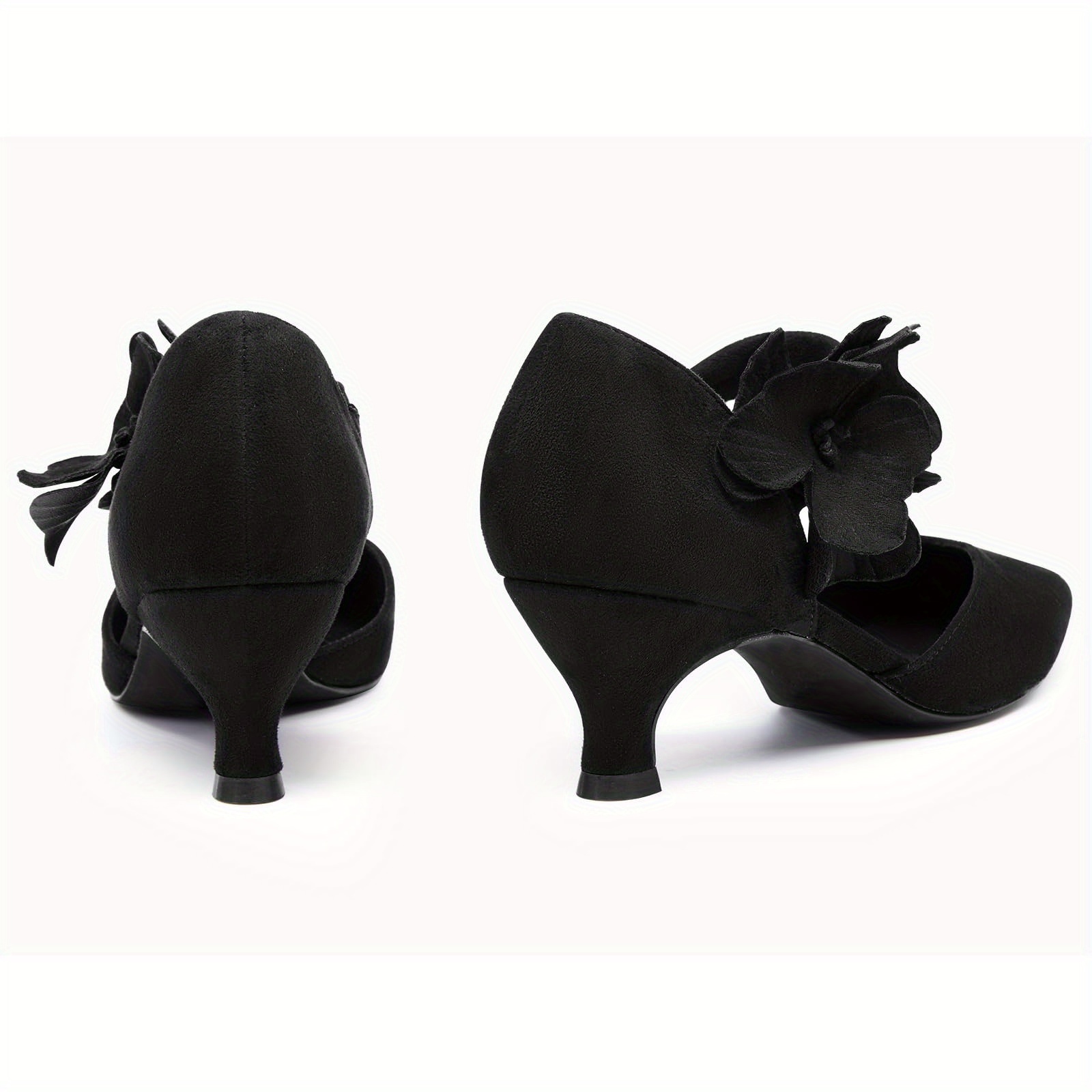 women elegant slip pointed toe dress shoes kitten heel low - Temu