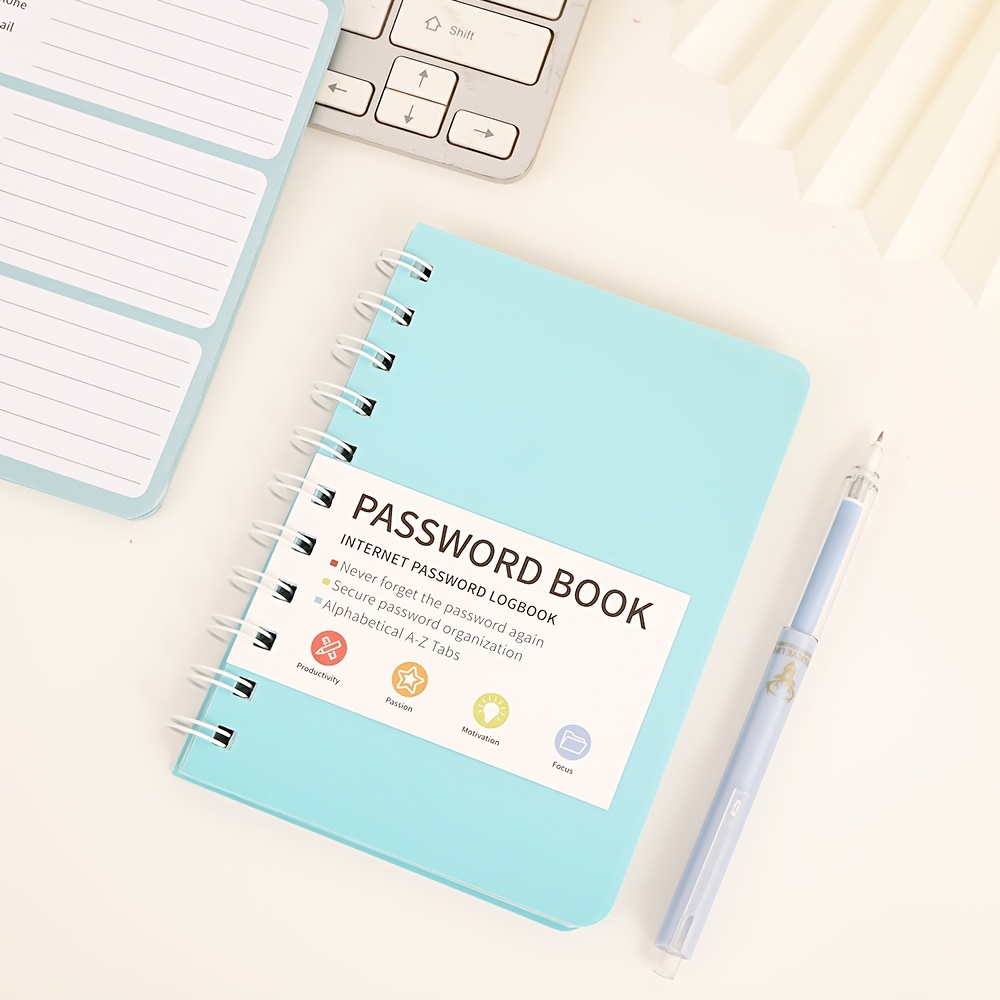 TEMU 65 Sheets Simple Password Book Pvc Hardcover Planner Advanced Address And Stickers Perfect For And Password Storage For