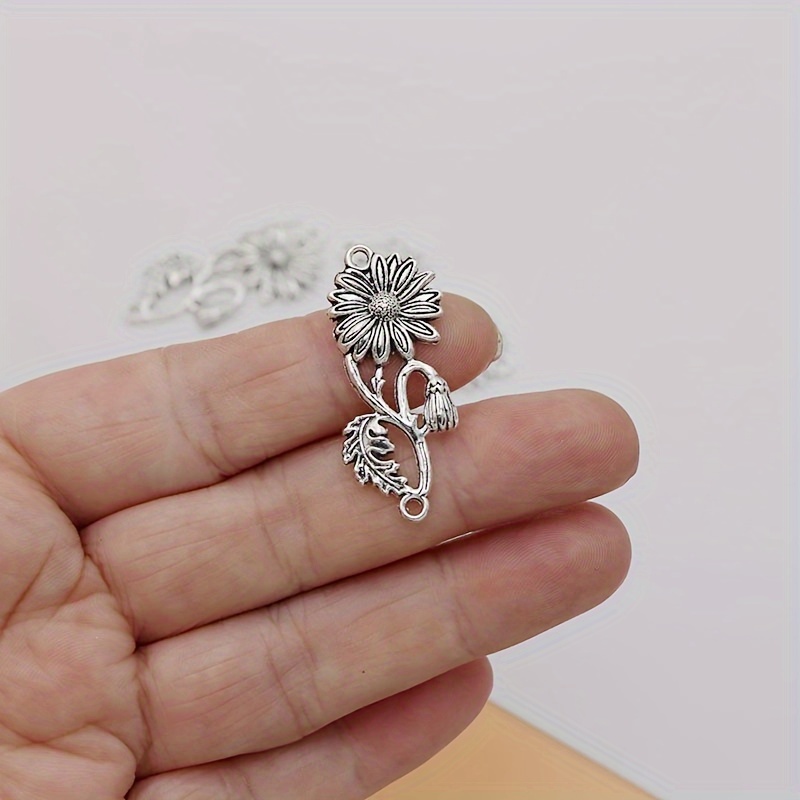 8pcs alloy sunflower charms antique tibetan inspired Temu