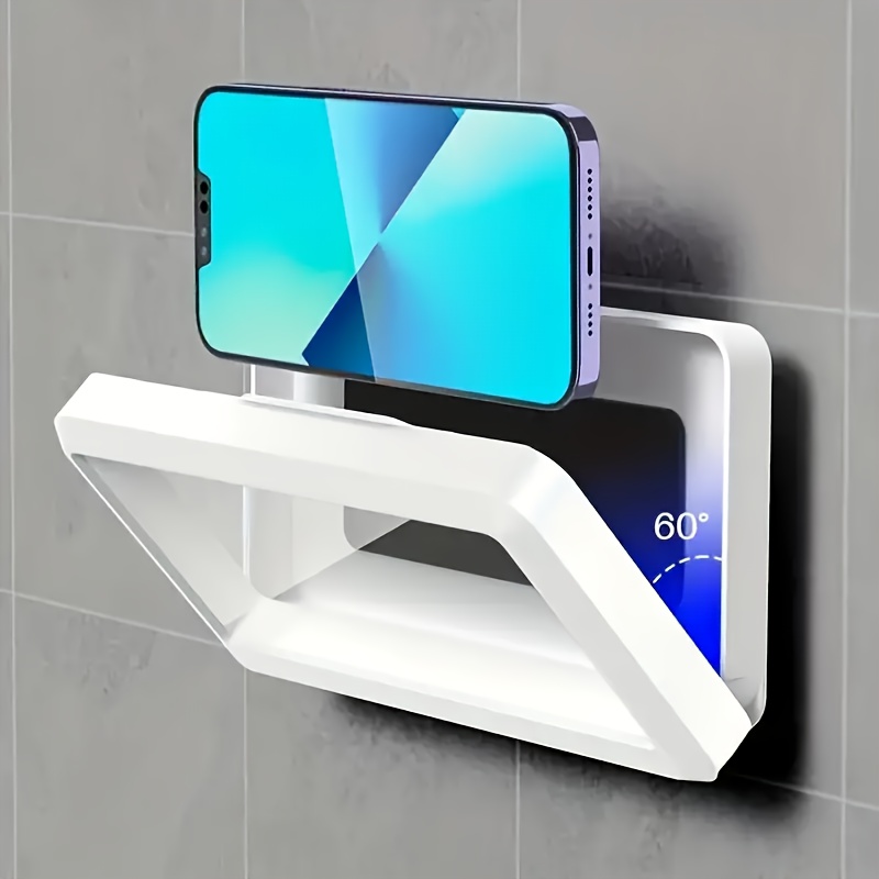 

360 Shower Phone Stand Case Mount For Bathroom Batheub Kitchen Wall Compatible With Iphone 15 14 Pro Max Xs Xr Fits <6.8 Phones
