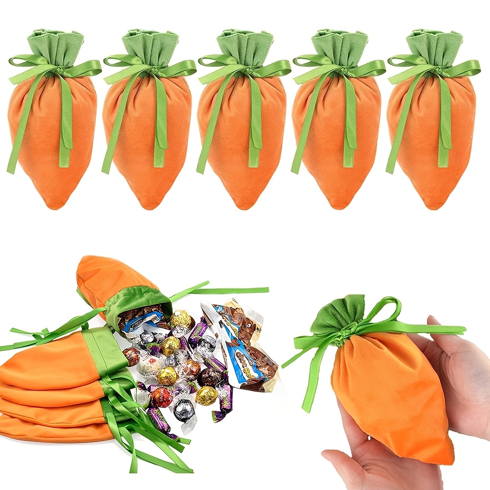 

5pcs Easter Gift Bags, Polyester Candy Packaging For Holiday Presents And Storage, Gift Decoration