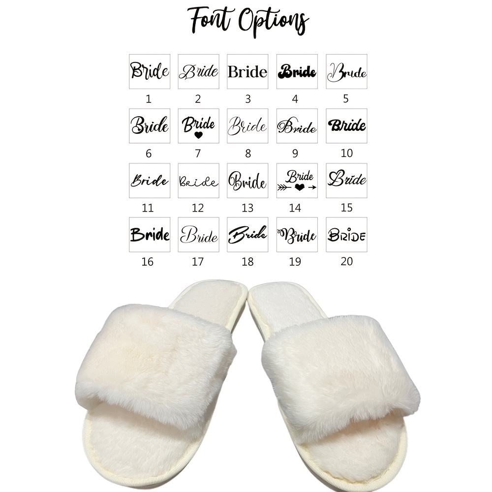 TEMU Customizable Slippers For Bridesmaids, Perfect For Bridal Showers, Weddings, And Bachelorette Parties., Women Shoes