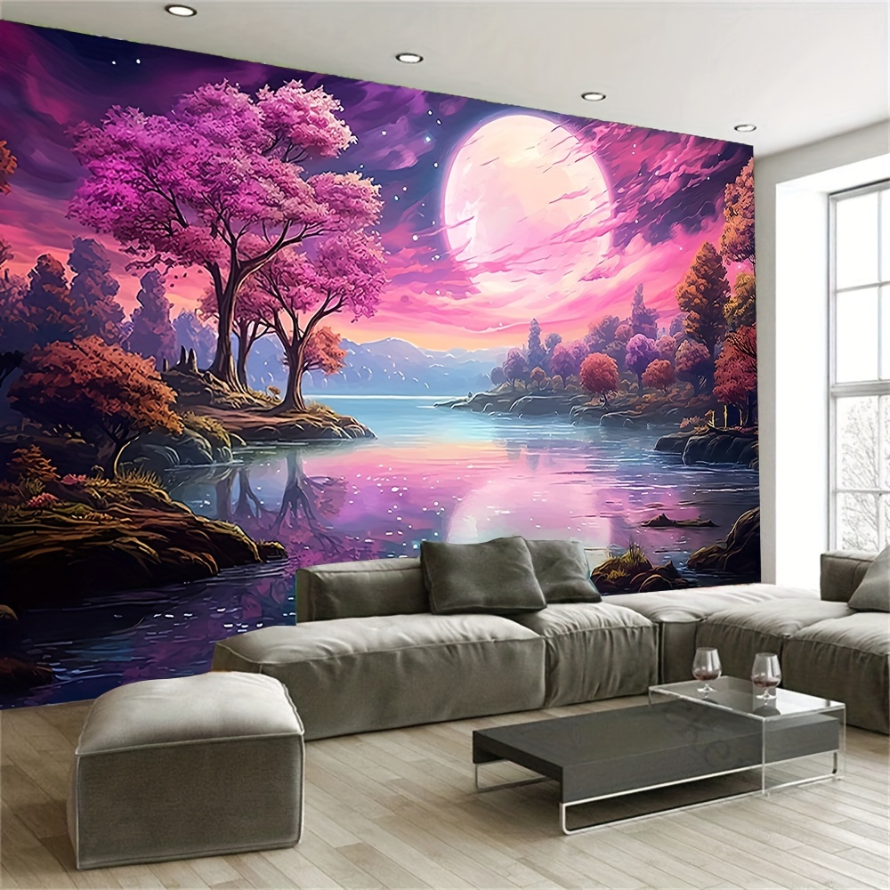 

1pc Moon Pattern Tapestry, Polyester Tapestry, Wall Hanging For Living Room Bedroom Office, Home Decor Room Decor Party Decor, With Free Installation Package