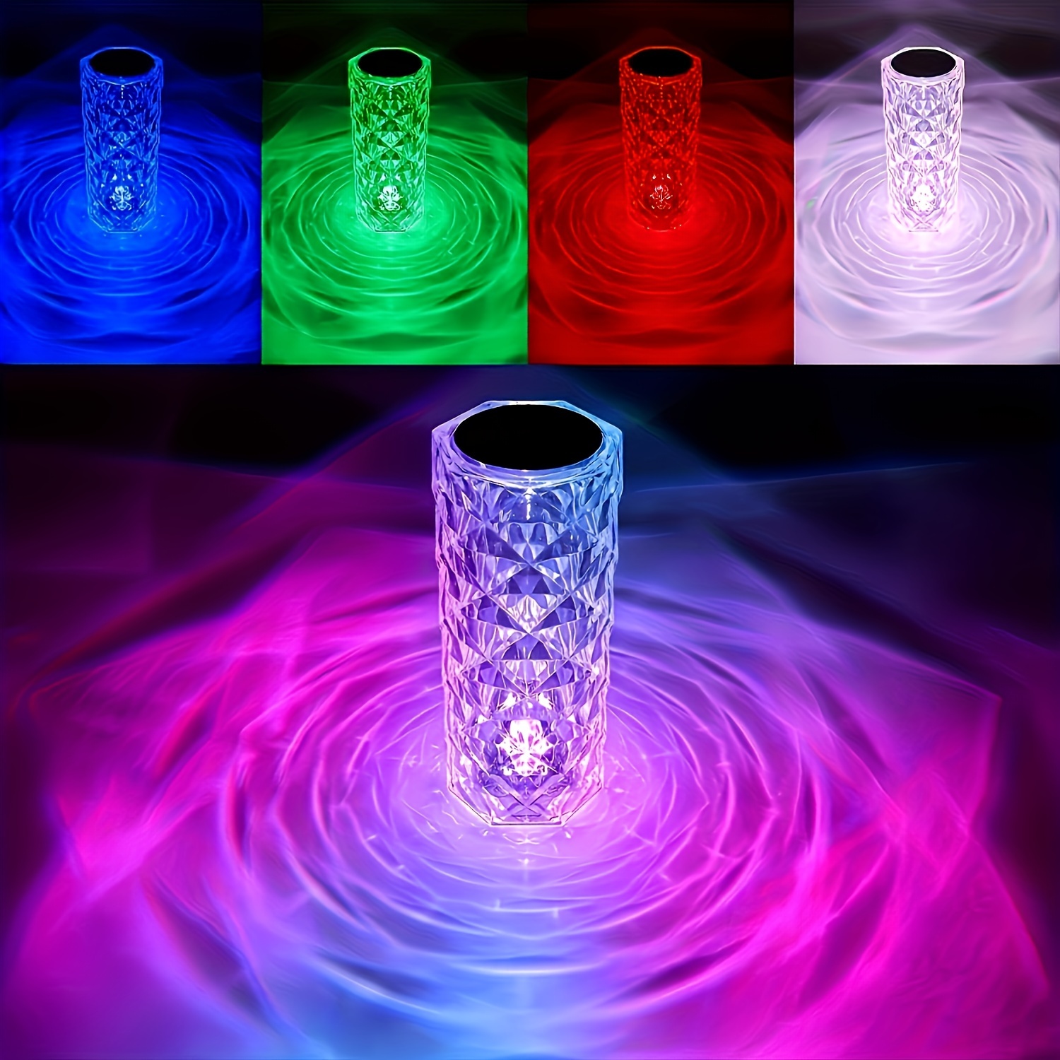 TEMU An Led Table Lamp, , 16 Colors Touch Lamp Adjustable Romantic Atmosphere Lamp, Usb Touch Night Light