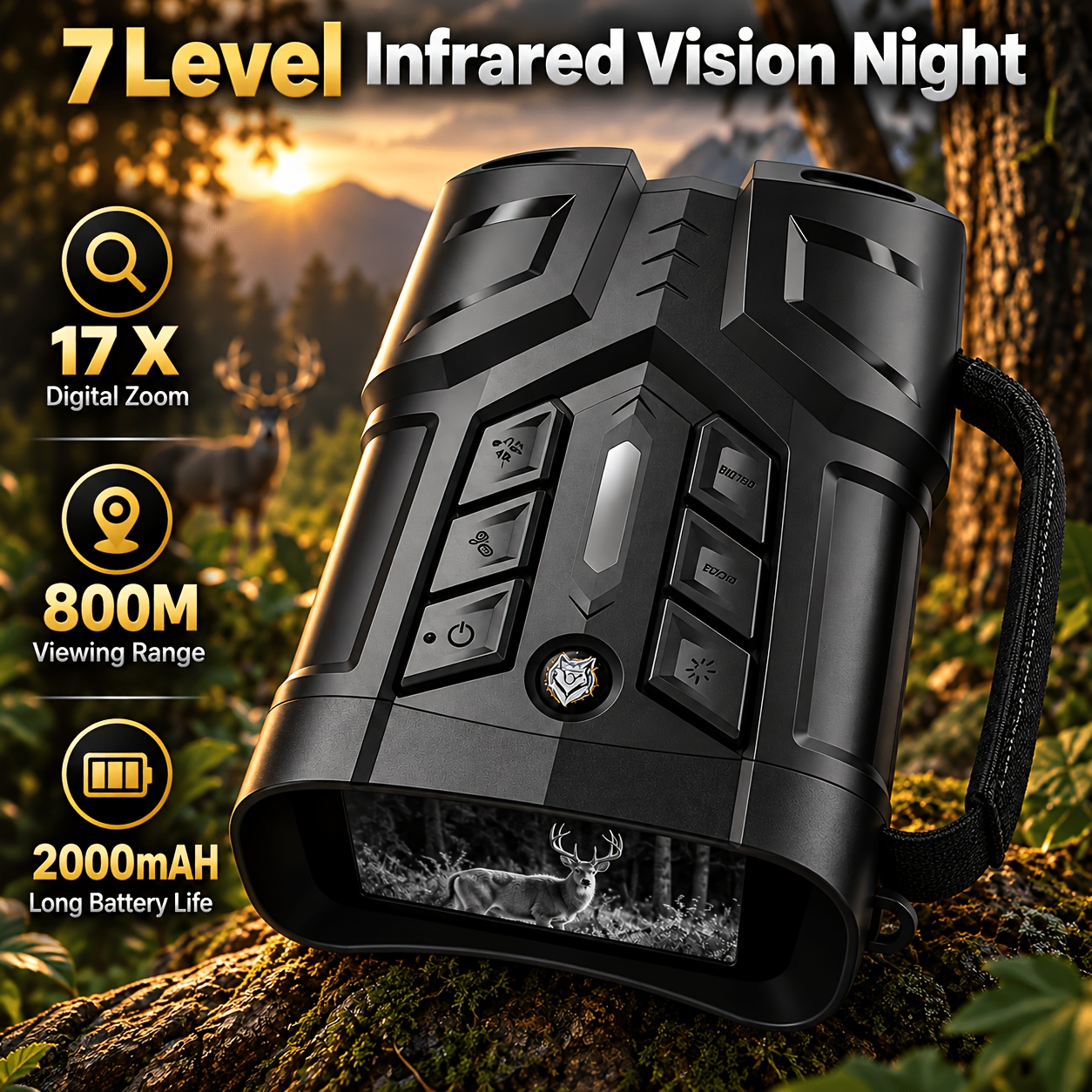 Image of Outdoor Digital Night Vision Binoculars-hd Dual-lens Infrared Night Vision Goggle, 2.8" Large Screen, 5w Infrared Night Vision Binoculars, 800 Viewing, For Observation, Bird Watching, Gifts For Men